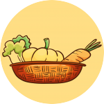 légumes dans le panier